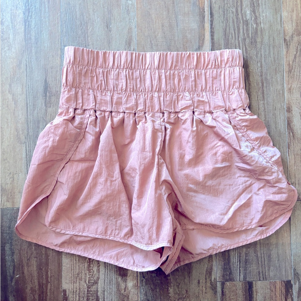Pink running shorts
